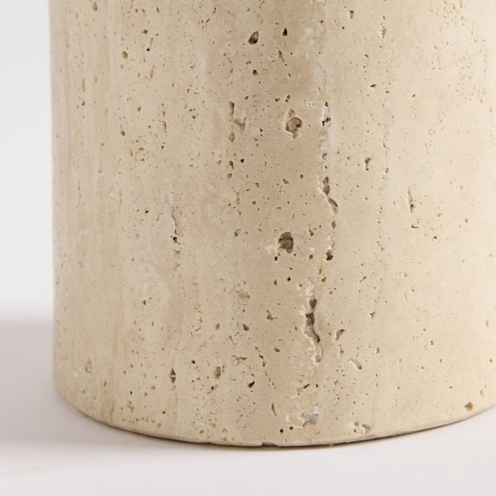 Albi Minimalistische Marmeren Tafellamp – Elegante Stoffen Kap, Geschikt voor Elke Kamer HL2388