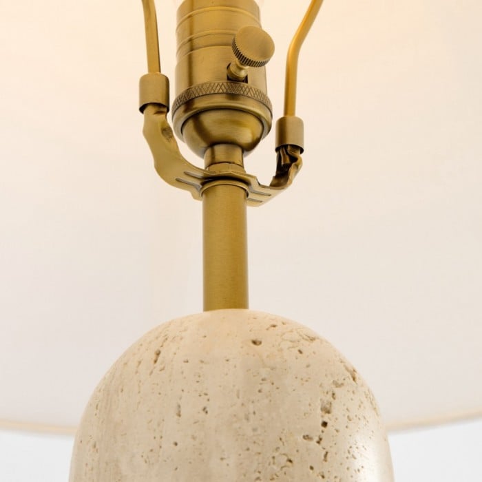 Albi Minimalistische Marmeren Tafellamp – Elegante Stoffen Kap, Geschikt voor Elke Kamer HL2388