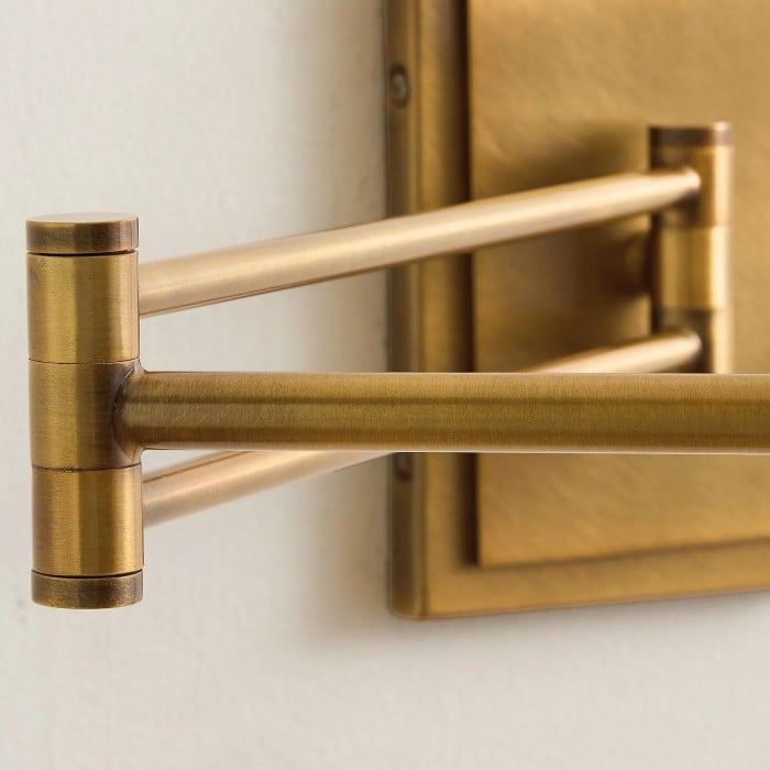 Arcuma Modern vägglampa med justerbar arm och linneskärm - Modern metallbelysning för vardagsrum HL2300