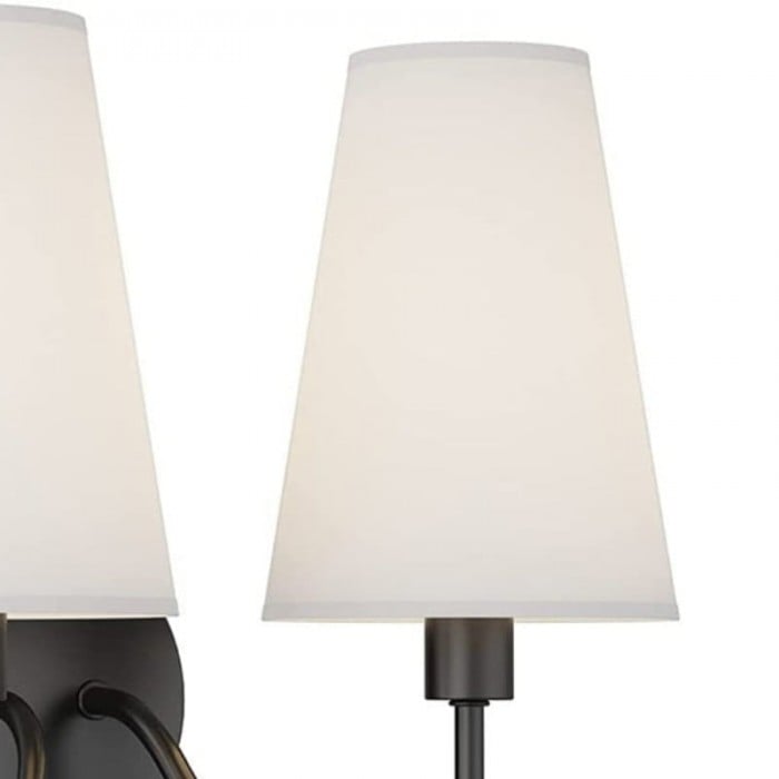 Arcuma Vintageinspirerad Vägglampa i Metall - Handgjord Tygskärm för Sovrum HL2302