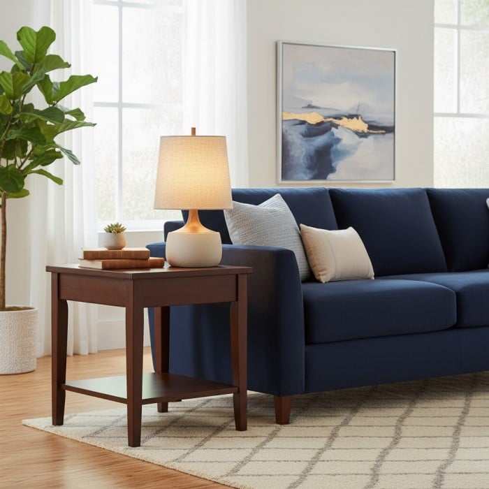 Avero Contemporary Table Lamp - Textured Ceramic Design for Living Room and Office HL2290