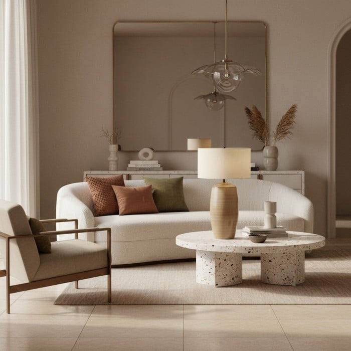 Ceruna Tischleuchte mit Leinenschirm und Keramikfuß – Metallgestell und Keramiksockel für die Bürobeleuchtung HL2398