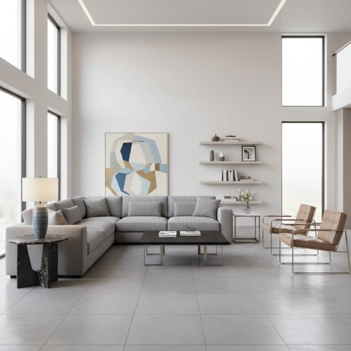 Ceruna Tischleuchte mit Leinenschirm und Keramikfuß – Metallgestell und Keramiksockel für die Bürobeleuchtung HL2398