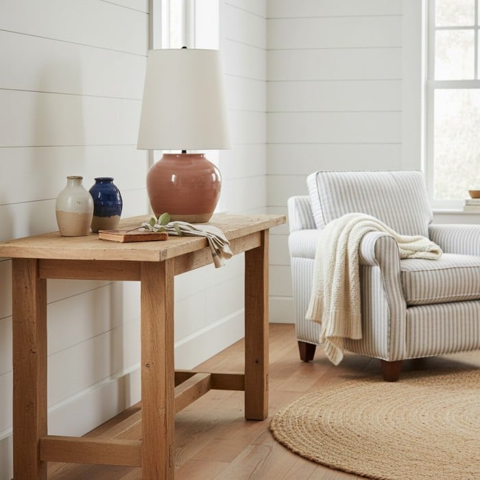 Lampe de chevet moderne en céramique Ceruna avec abat-jour en lin – Éclairage élégant pour chambre et salon HL2402