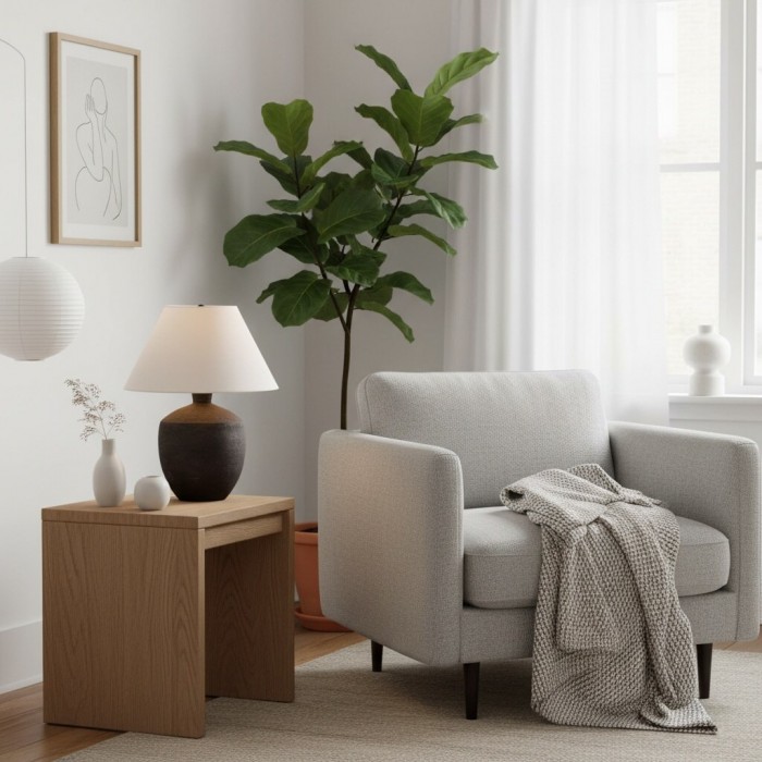 Ceruna Moderne Keramische Tafellamp – Sculpturaal ontwerp, strakke afwerking voor hal en woonkamer HL2393