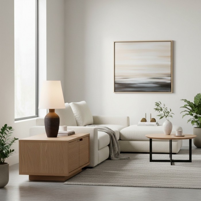 Ceruna Moderne Keramische Tafellamp – Sculpturaal ontwerp, strakke afwerking voor hal en woonkamer HL2393