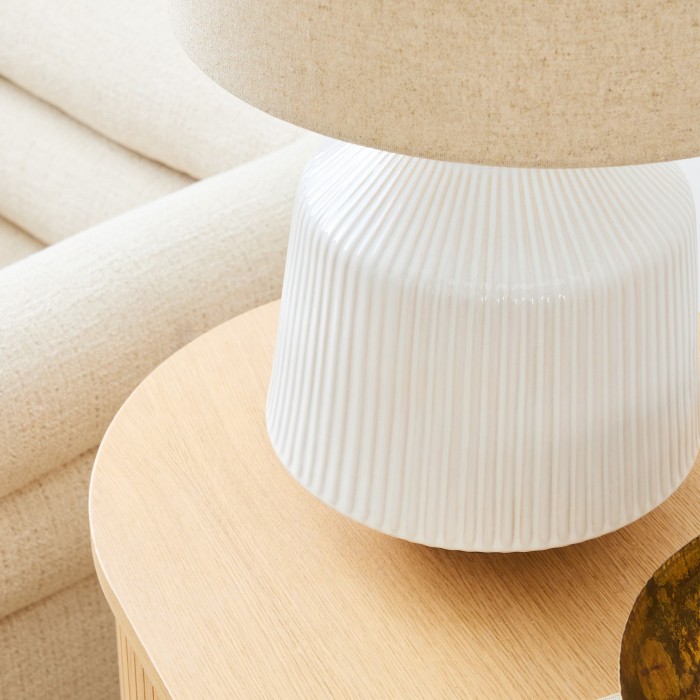 Ceruna Ripple Ceramic Table Lamp – Modern Design Minimalist Style Lighting Perfect for Living Room Bedroom Office HL2392