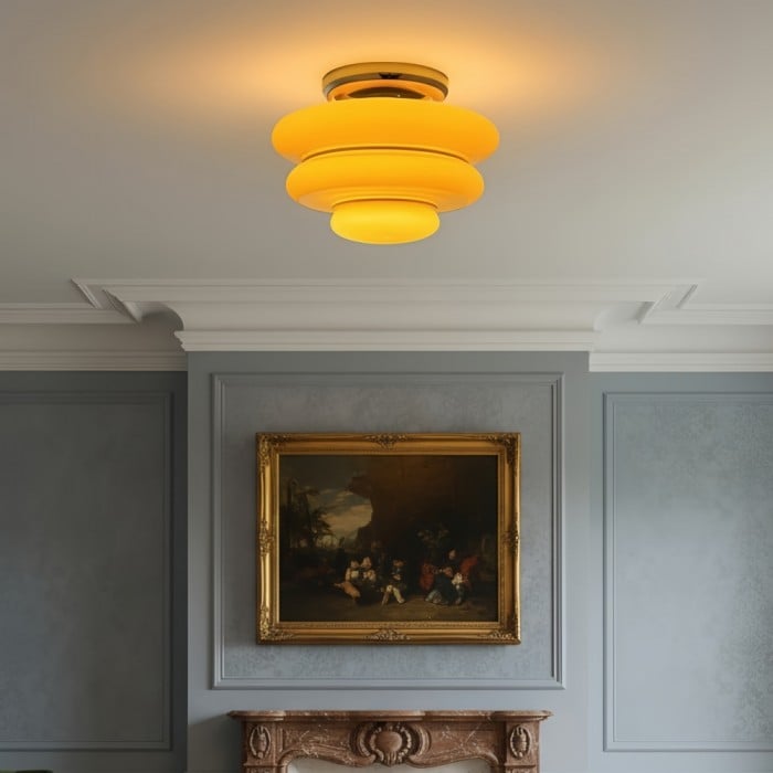 Cirren Layered Ceiling Light – Artistic Circular Silhouette Ceiling Fixture for Dining Area HL2348