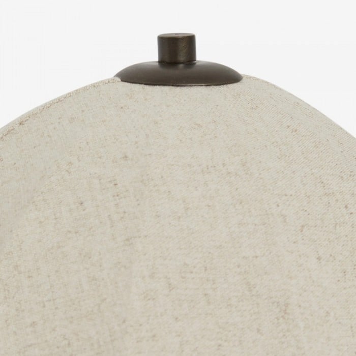 Lámpara de mesa Cordove con base esférica escultural, artística, pantalla de lino, para dormitorio y sala de estar HL2280