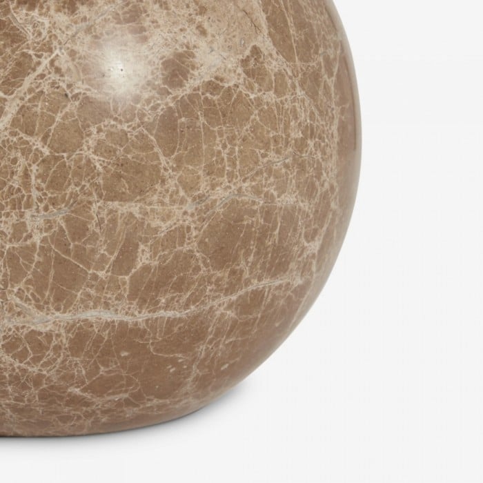 Lámpara de mesa Cordove con base esférica escultural, artística, pantalla de lino, para dormitorio y sala de estar HL2280