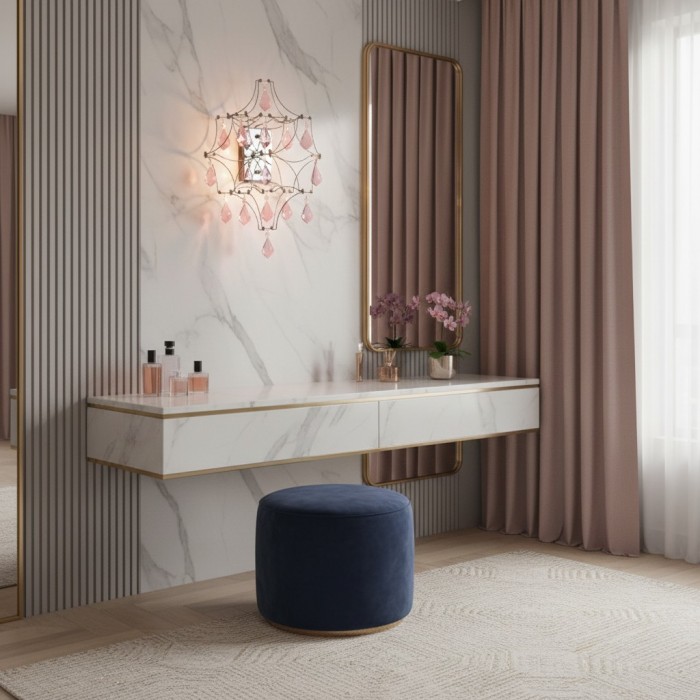 Aplique de pared en cascada de cristal Crynora: luz LED con efecto luciérnaga brillante para dormitorio o sala de estar HL2334