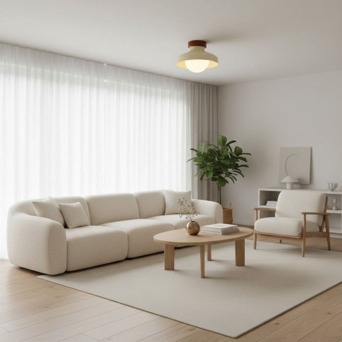 Lámpara de techo moderna Elystra con pantalla de vidrio minimalista y aplique metálico para sala de estar, cocina y pasillo