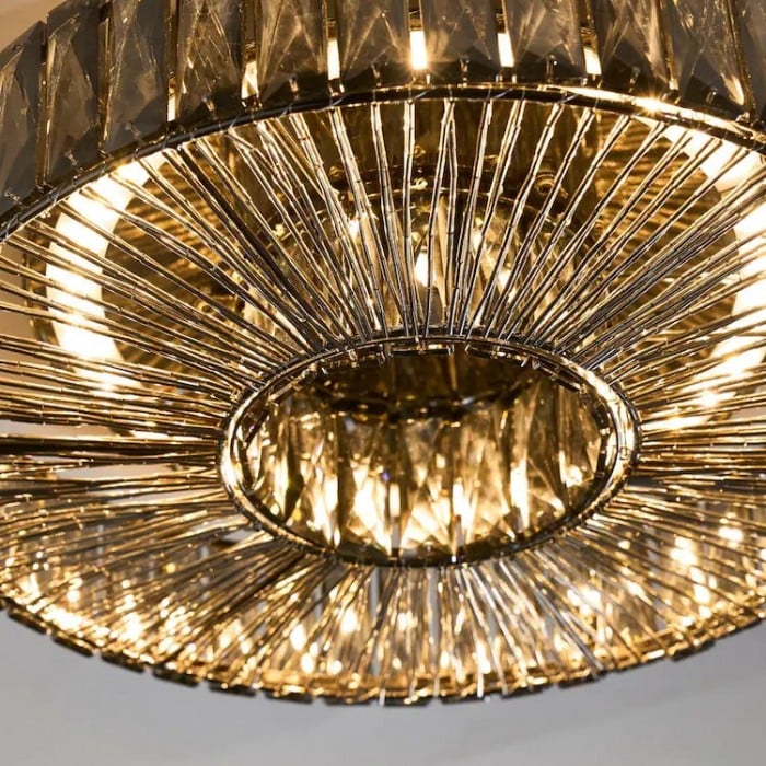 Plafonnier rond Glomar en verre - Finition verre et métal moderne pour espaces de vie HL2332