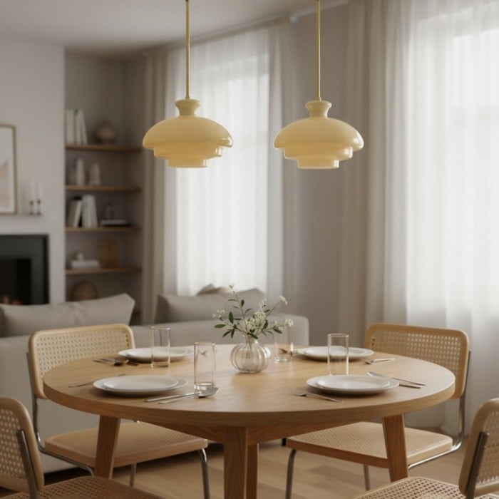 HaloVita Decorative Pendant Lamp – Minimalist Metal and Glass Pendant for Living Areas HL2355