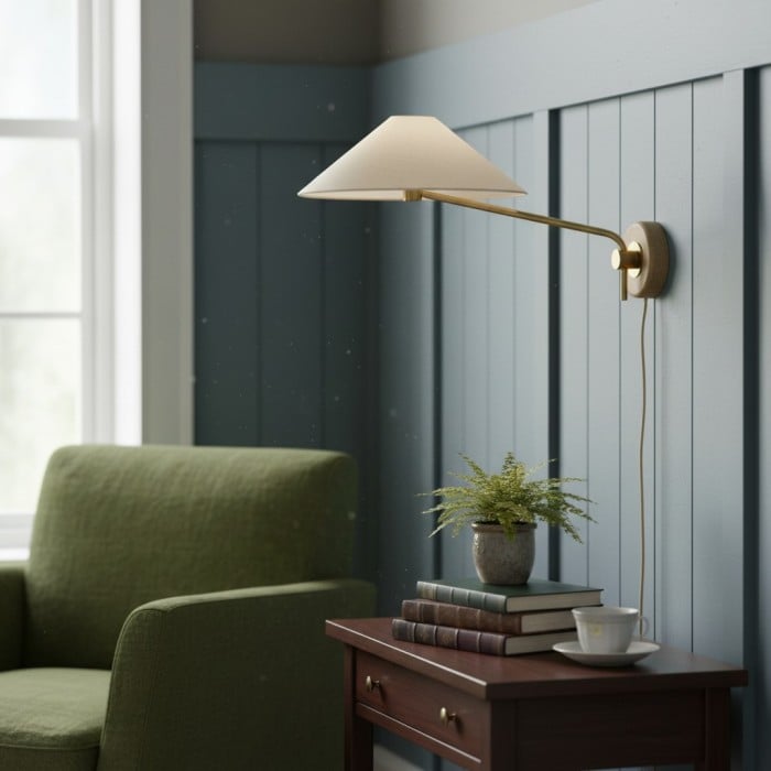 Lampada con paralume conico girevole Ivoryne - Adatta per angoli di lettura moderni HL2312