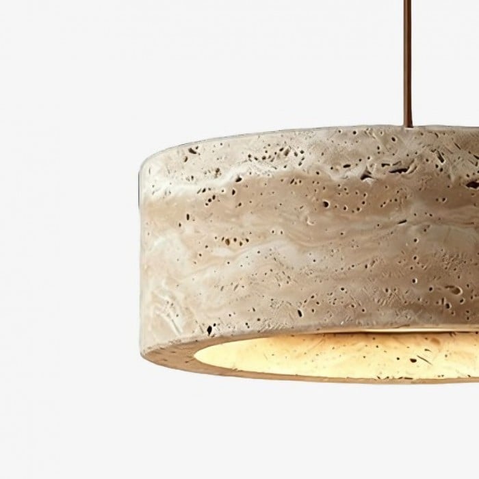 Kairis Travertine Natural Stone Pendant Light - Vintage Style Lighting for Dining and Living Spaces HL2343