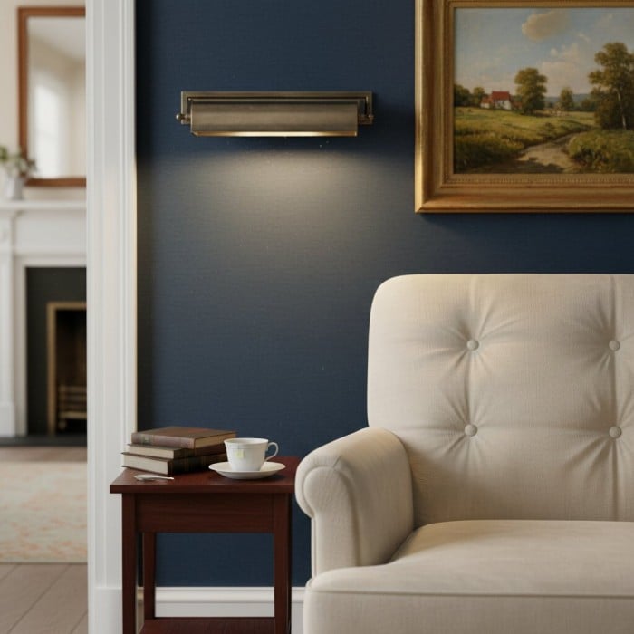 Applique murale Libris - Lampe murale en métal d'inspiration vintage avec une silhouette classique pour chambre ou coin lecture