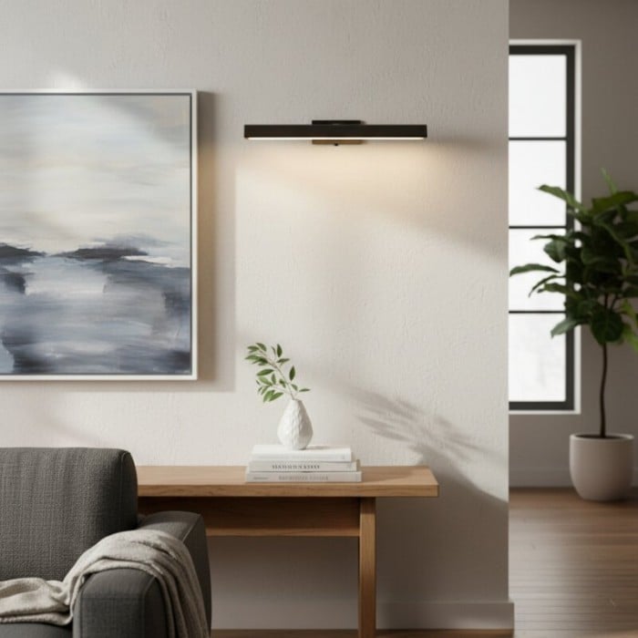 Libris Wall-Mounted Picture Light - Minimalist Linear Metal Frame for Artwork & Hallway HL2375