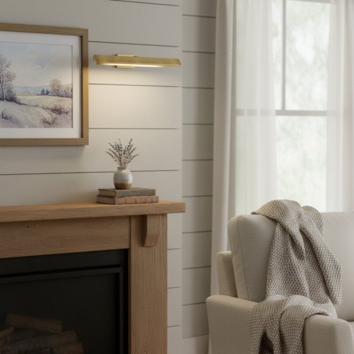 Libris Wall-Mounted Picture Light - Minimalist Linear Metal Frame for Artwork & Hallway HL2375