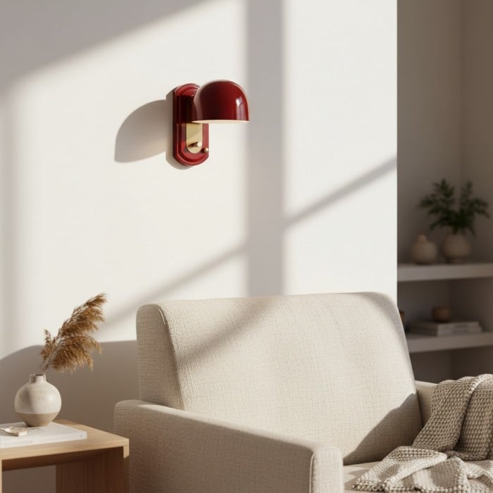 Livessa Modern Vägglampa – Skulpturell Vägglampa med Glasskärm för Sovrum eller Vardagsrum HL2330