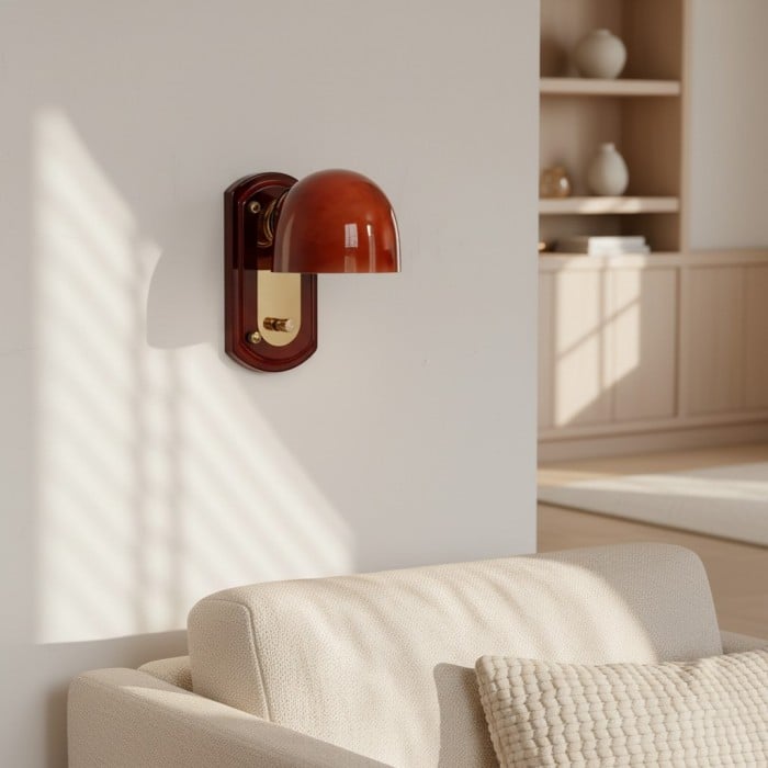 Livessa Modern Vägglampa – Skulpturell Vägglampa med Glasskärm för Sovrum eller Vardagsrum HL2330