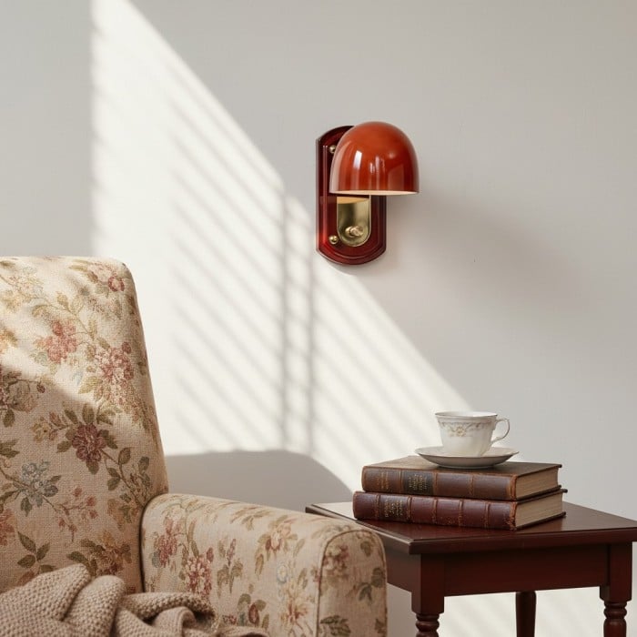 Livessa Modern Vägglampa – Skulpturell Vägglampa med Glasskärm för Sovrum eller Vardagsrum HL2330