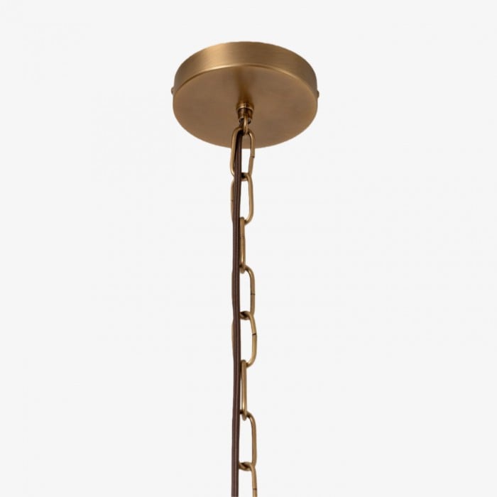 Loomis Tall Pendant – Textured Linen Shade Aged Brass Pendant for Dining Room and Kitchen HL2286