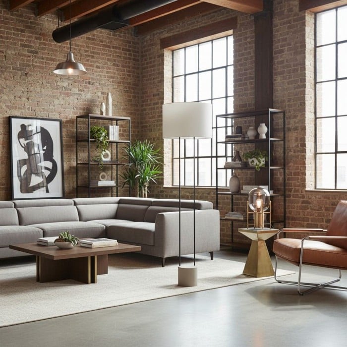 Luma Minimalistische Industriële Tafellamp en Vloerlamp – Metalen Frame met Zachte Stoffen Kap voor Thuis en Kantoor HL2400