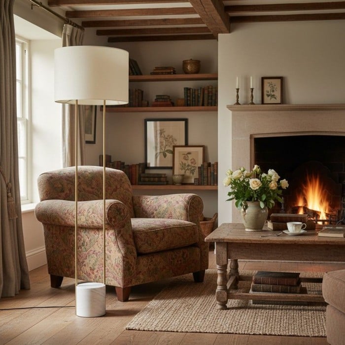 Luma Minimalistische Industriële Tafellamp en Vloerlamp – Metalen Frame met Zachte Stoffen Kap voor Thuis en Kantoor HL2400