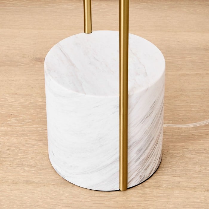 Luma Minimalistische Industriële Tafellamp en Vloerlamp – Metalen Frame met Zachte Stoffen Kap voor Thuis en Kantoor HL2400