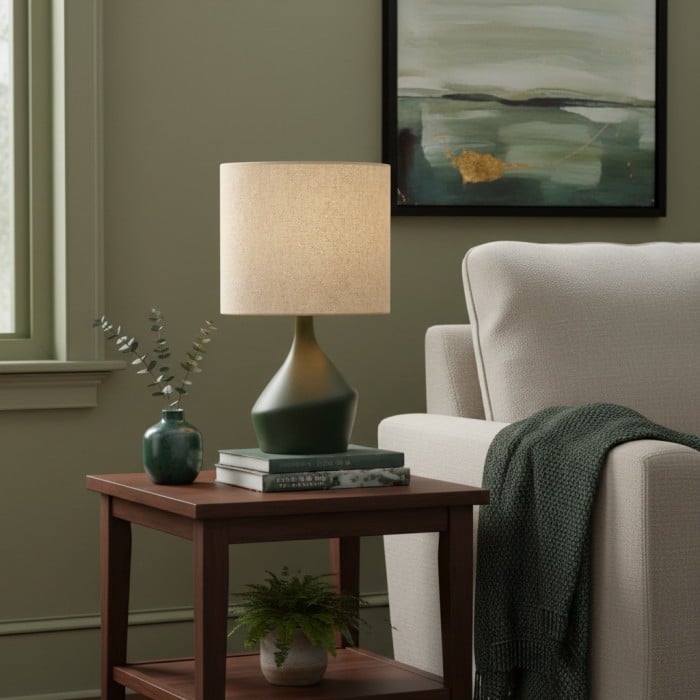 Lumo Modern Asymmetrical Table Lamp - Artistic Ceramic Body Ambient Lighting for Contemporary Home and Office HL2289