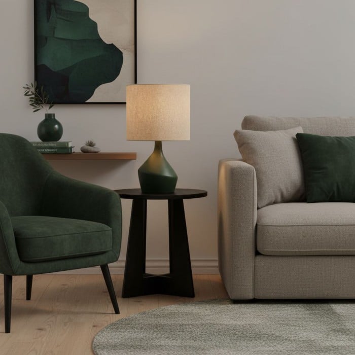 Lumo Modern Asymmetrical Table Lamp - Artistic Ceramic Body Ambient Lighting for Contemporary Home and Office HL2289