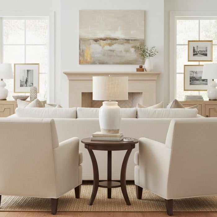 Mello Contemporary Table Lamp - Textured Ceramic Base for Living Room and Office HL2287