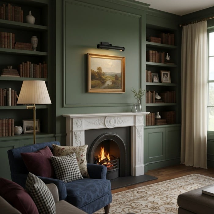 Lampa ścienna Modo Picture Light – klasyczna lampa artystyczna z mosiądzu w kształcie łuku do galerii ściennej HL2372