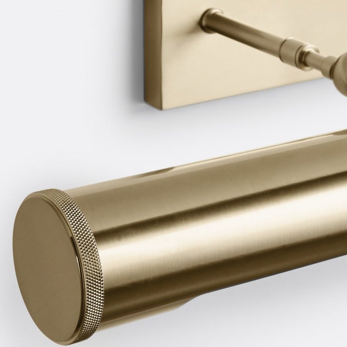 Lampa ścienna Modo Picture Light – klasyczna lampa artystyczna z mosiądzu w kształcie łuku do galerii ściennej HL2372