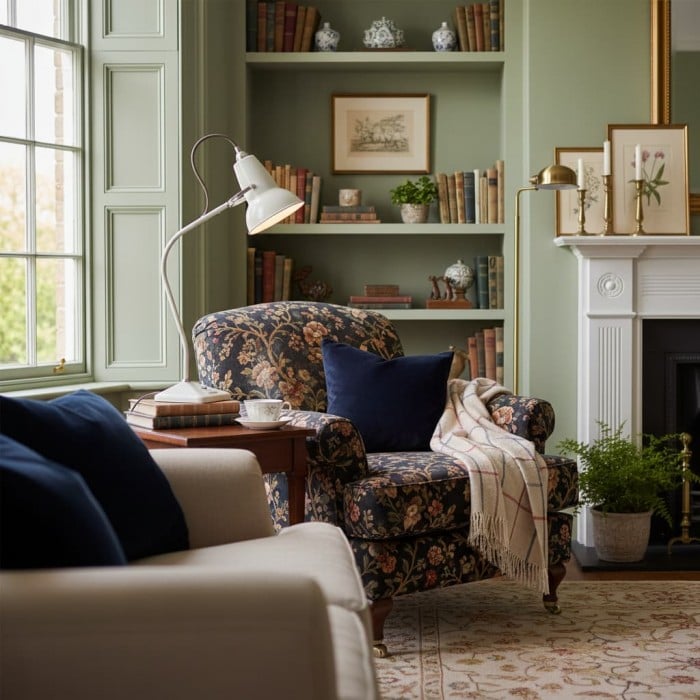 Lampa stołowa Modryx Mini – podstawa piramidy, klasyczny design do domu HL2354