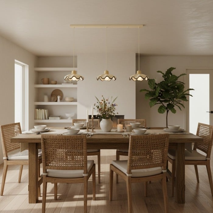 Moliro vågig taklampa - Modern vågig belysning för matsal HL2311