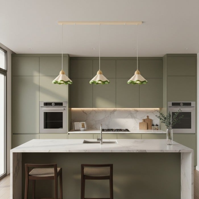 Moliro vågig taklampa - Modern vågig belysning för matsal HL2311