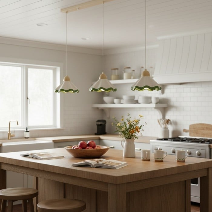 Moliro vågig taklampa - Modern vågig belysning för matsal HL2311