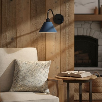 Narix avsmalnande vägglampa i metall - Ren industriell design i modern stil för sovrum och vardagsrum HL2333