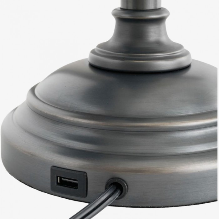 Nera USB Table Lamp – Adjustable Height Sleek Metal Modern Lamp for Office and Living Room HL2397