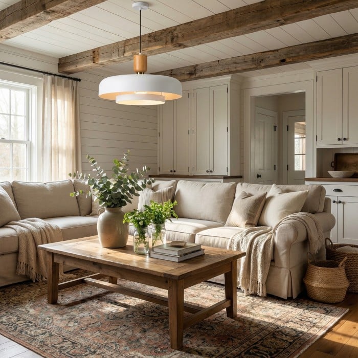 Orbulis Natural Wood Grain Circular Pendant – Modern Minimalist Light for Islands and Foyers HL2366