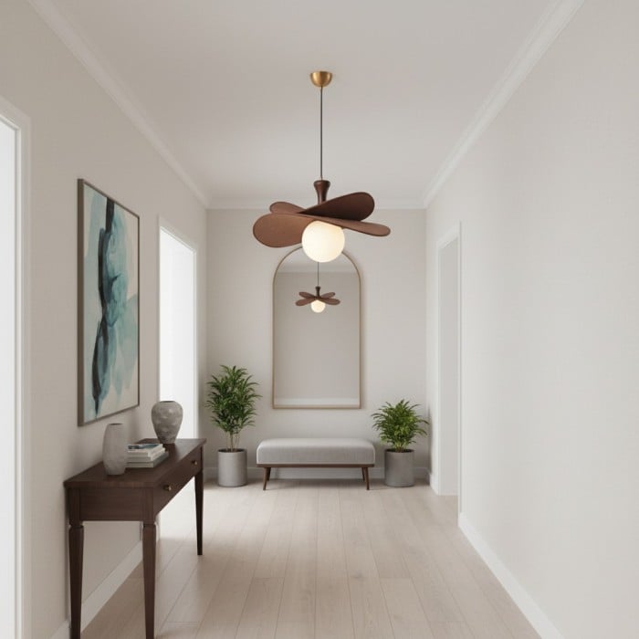 Orrise Kroonluchter met Bloeiende Bloemblaadjes – Moderne Kroonluchter van Metaal en Hout voor Woonkamers en Eetkamers HL2324