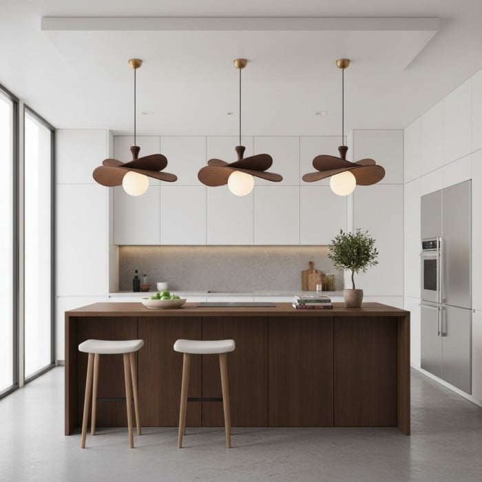 Orrise Kroonluchter met Bloeiende Bloemblaadjes – Moderne Kroonluchter van Metaal en Hout voor Woonkamers en Eetkamers HL2324