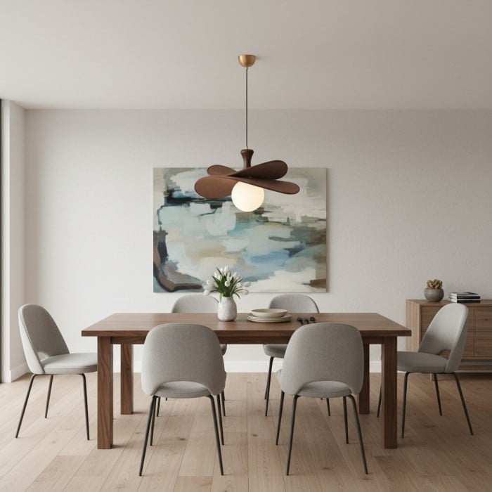 Orrise Kroonluchter met Bloeiende Bloemblaadjes – Moderne Kroonluchter van Metaal en Hout voor Woonkamers en Eetkamers HL2324