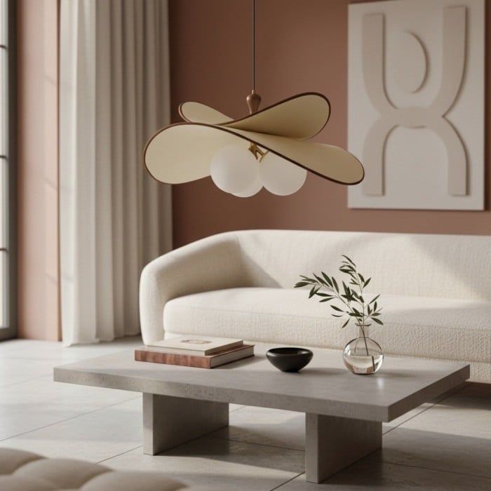 Orrise Floating Glass Globe Pendant with Metal Accents - Modern Minimalist lights for Kitchen and Dining Rooms HL2346