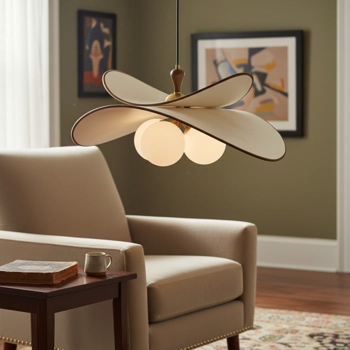 Orrise Floating Glass Globe Pendant with Metal Accents - Modern Minimalist lights for Kitchen and Dining Rooms HL2346