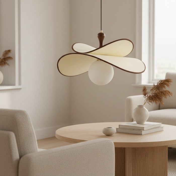 Orrise Floating Glass Globe Pendant with Metal Accents - Modern Minimalist lights for Kitchen and Dining Rooms HL2346