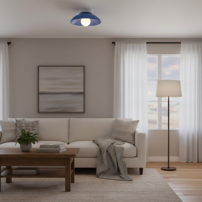 Ovalune plafondlamp met organische textuur, sculpturaal ontwerp, vlakke montage - moderne stijl voor de woonkamer HL2323