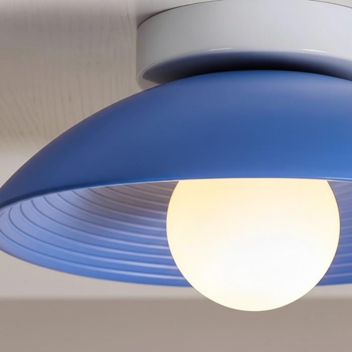 Ovalune plafondlamp met organische textuur, sculpturaal ontwerp, vlakke montage - moderne stijl voor de woonkamer HL2323